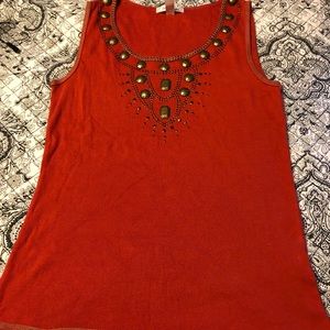 Orange tank with brass details